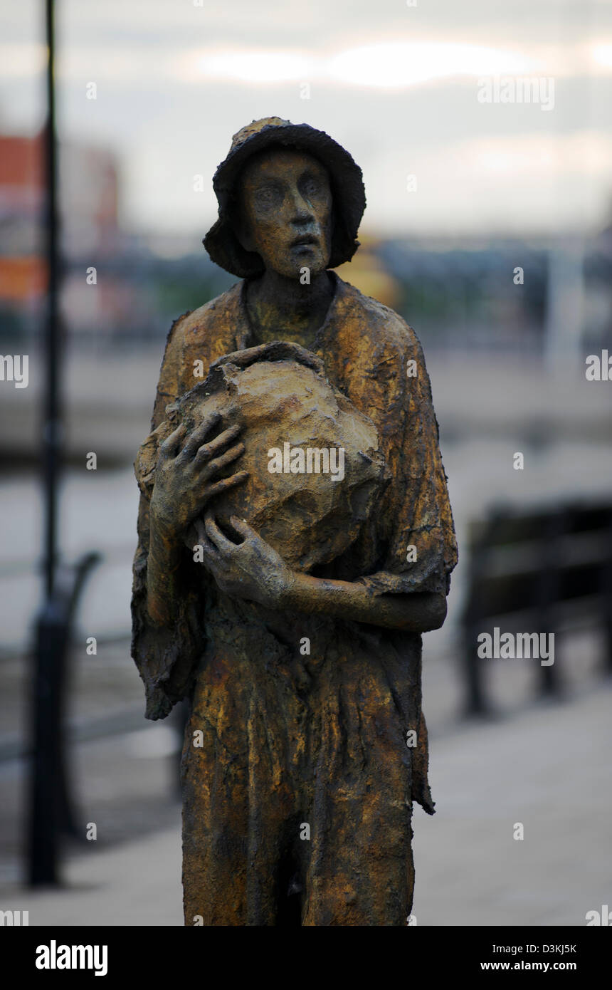 Monument to the potato famine in Dublin, Ireland Stock Photo