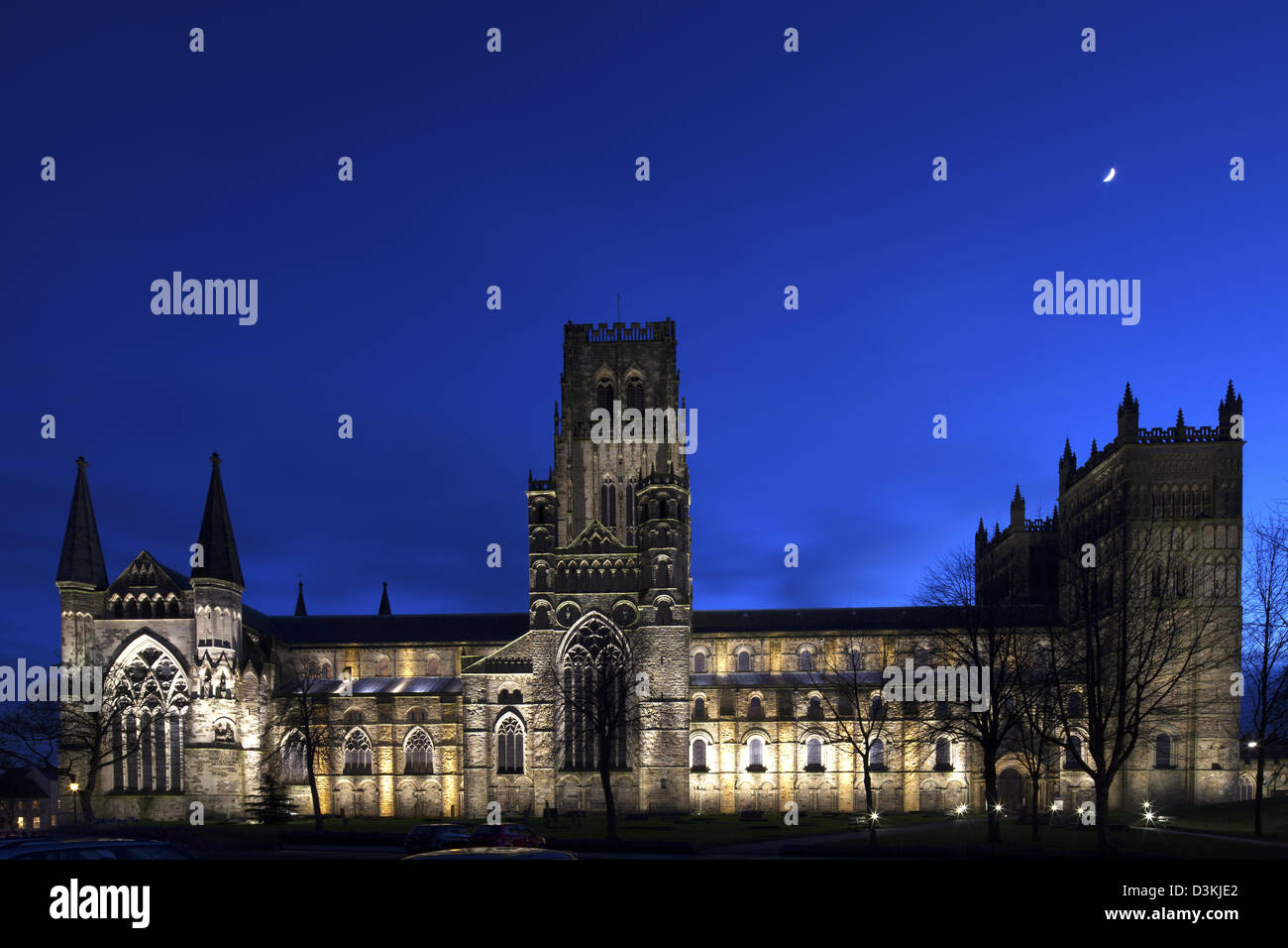 Durham Cathedral at night, Durham City, Durham Stock Photo Alamy