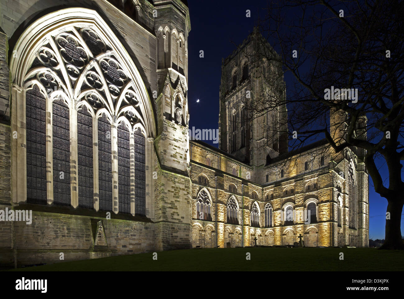 Durham Cathedral at night, Durham City, Durham Stock Photo Alamy