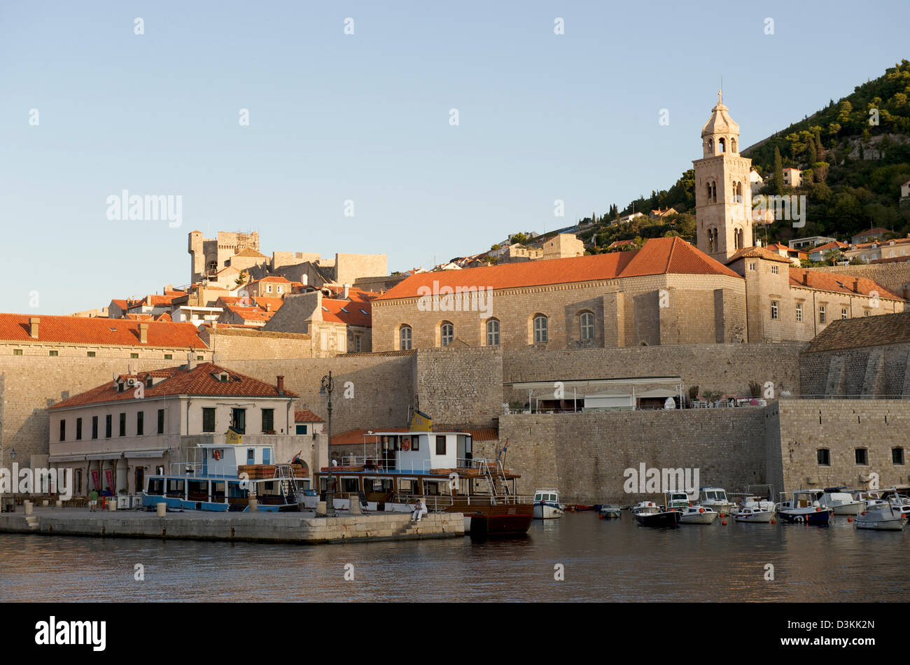 View of the old harbour of Dubrovnik, Croatia, shot taken at dawn Stock Photo
