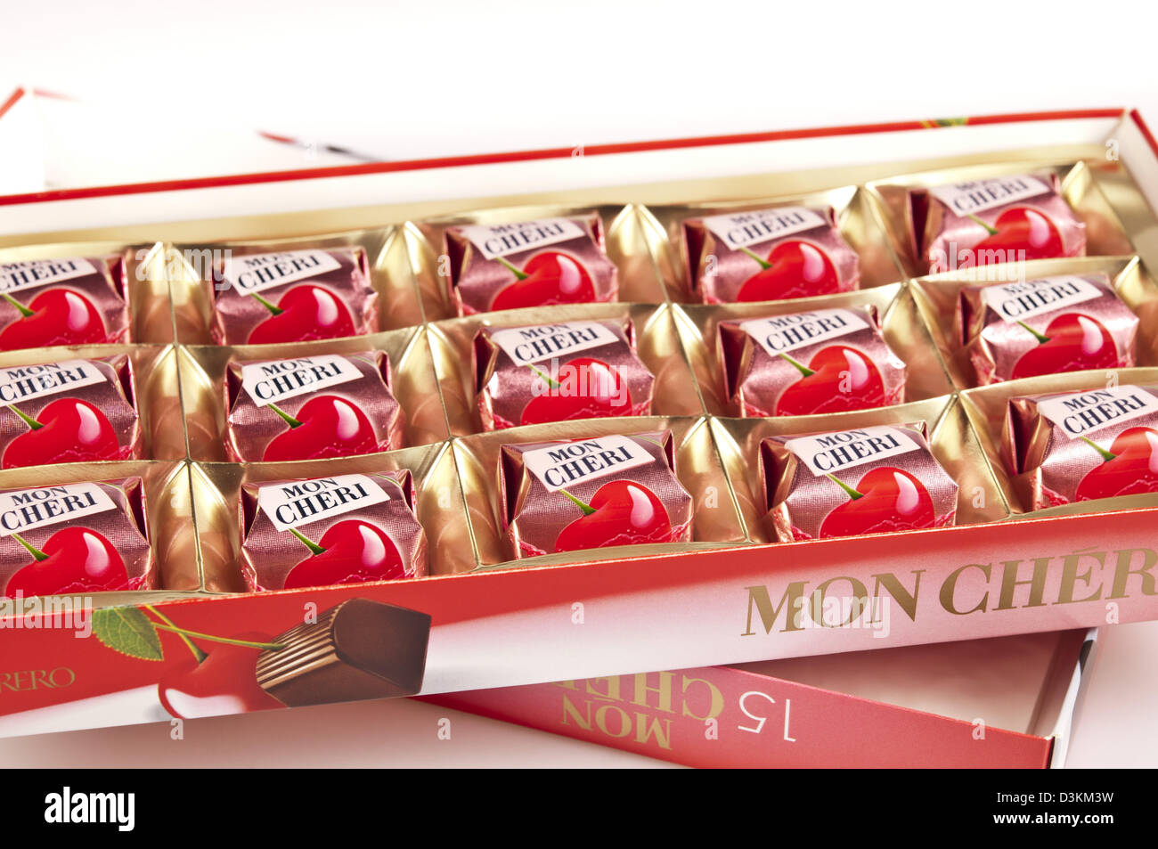 box of Mon Cheri chocolate bonbons Stock Photo