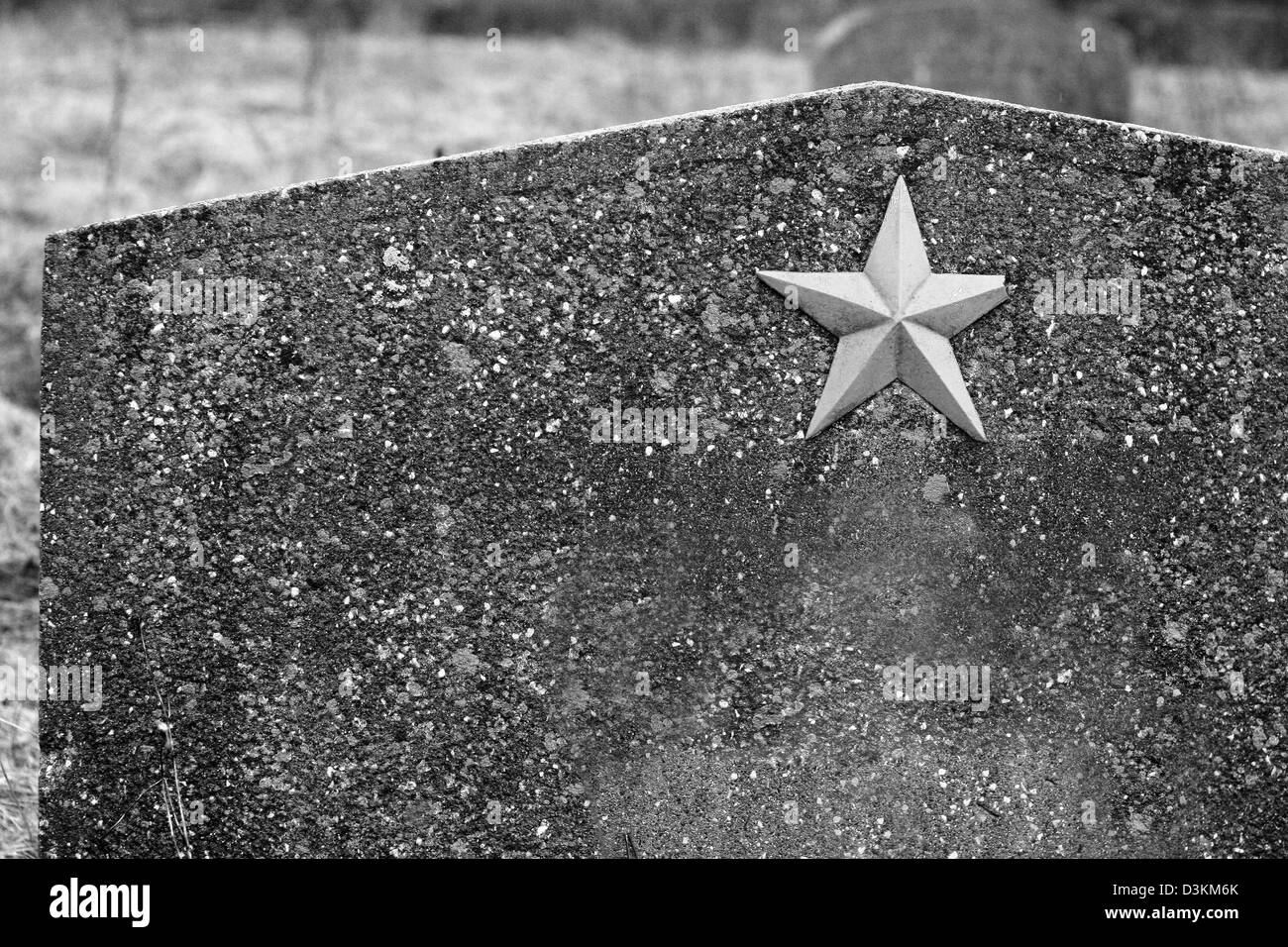 Detail of a headstone from the unknown soviet soldier Stock Photo