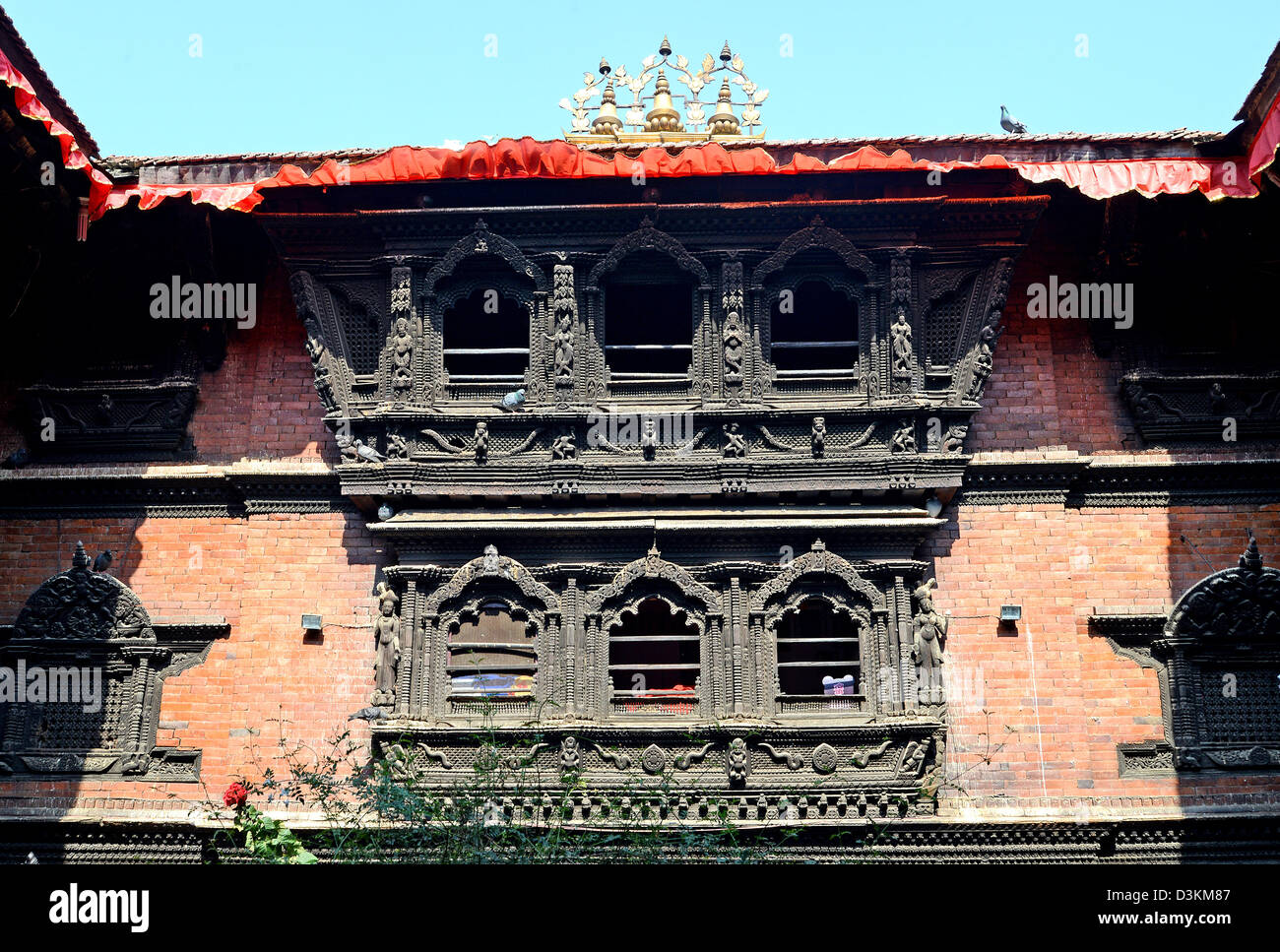 Kumari Ghar the home of the Kumari or living goddess, Kathmandu, Nepal Stock Photo