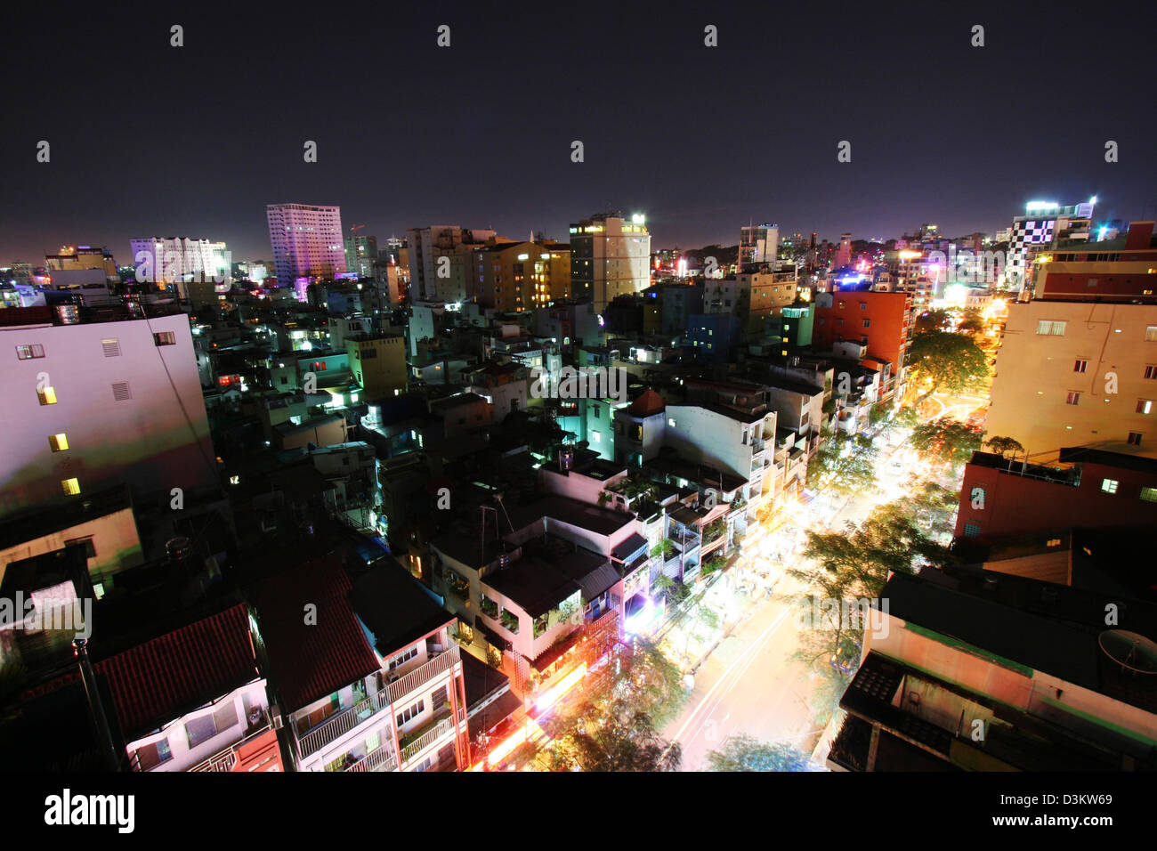 Ho Chi Minh City by night. Vietnam Stock Photo