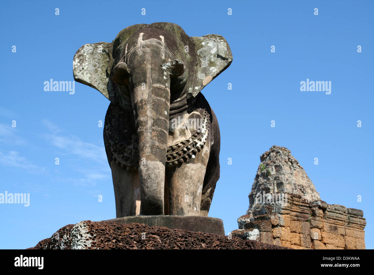 Elephant statue at the East Mebon temple in Angkor Wat, Cambodia Stock