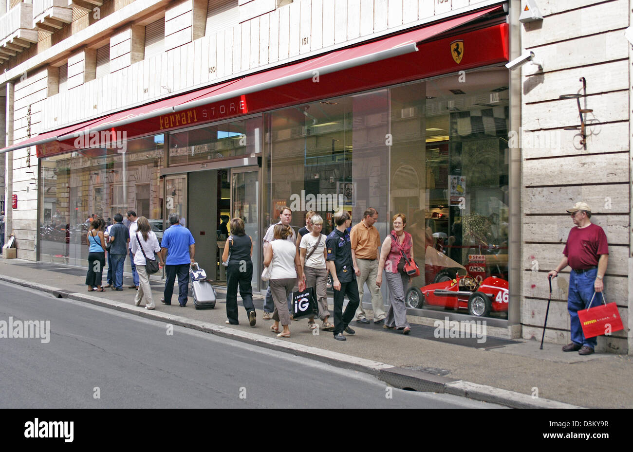 (dpa) - The picture shows a Ferrari store in Rome, Italy, 17 September 2005. Photo: Lars Halbauer Stock Photo