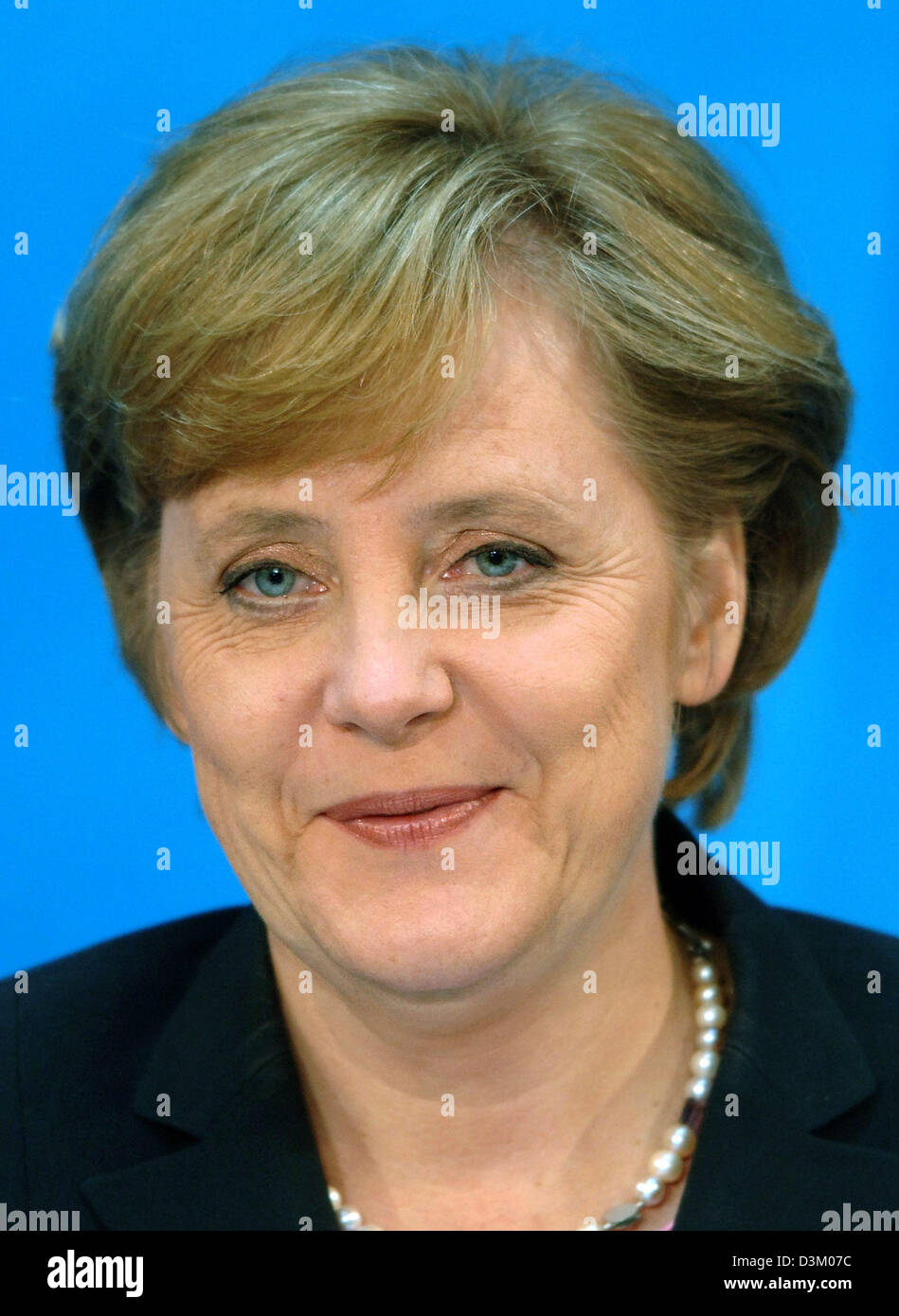 (dpa) - The picture shows chairwoman of the Conservatives (CDU) and desgnated German Chancellor Angela Merkel in Berlin, Germany, 10 October 2005. Photo: Felix Heyder Stock Photo