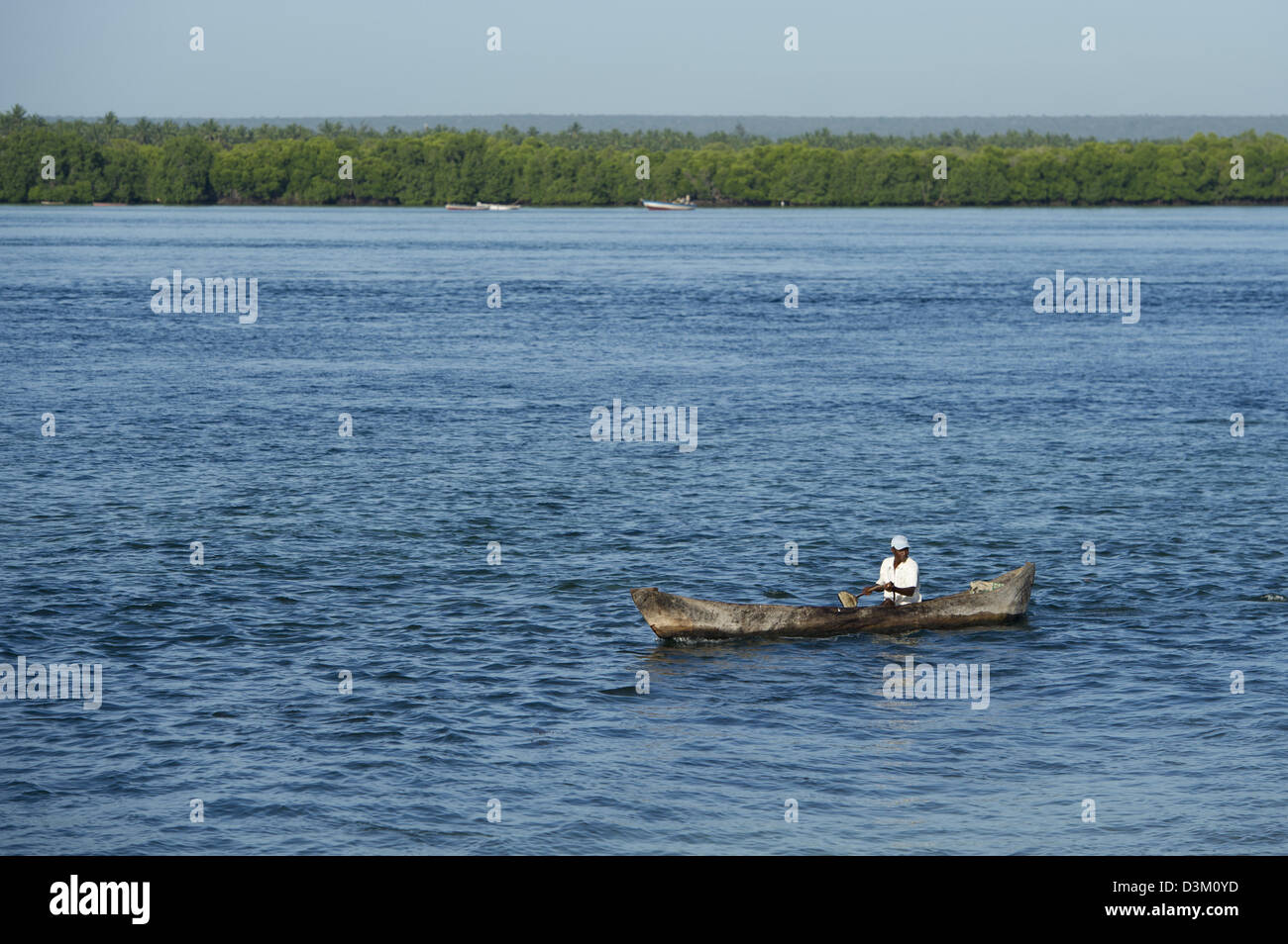 Dugout canoe, Turtle Bay, Watamu, Kenya Stock Photo