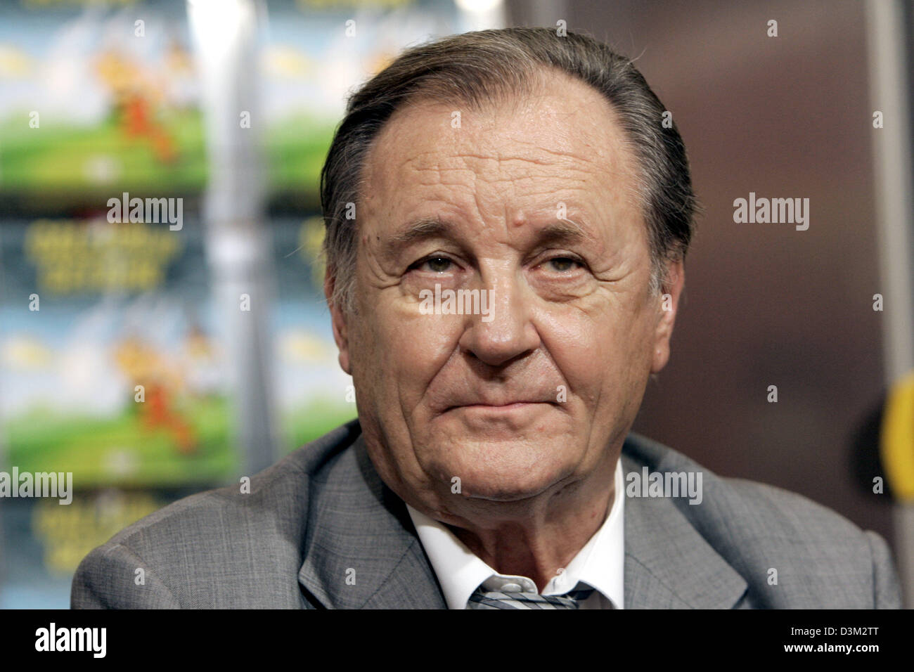 (dpa) - The French comic illustrator 78-year old Albert Uderzo pictured at the international book fair in Frankfurt, Germany, 22 October 2005. Photo: Frank May Stock Photo