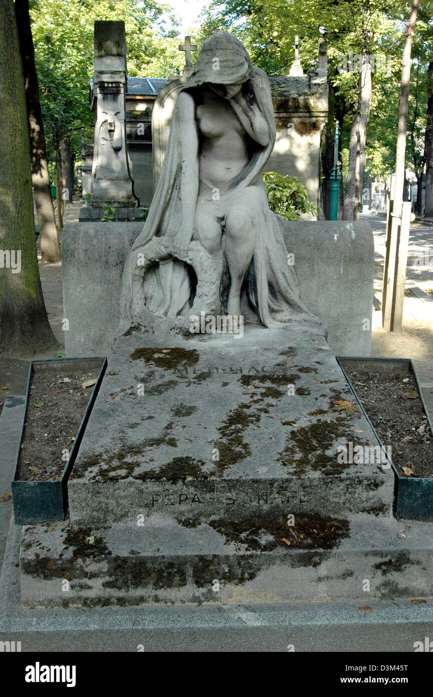 (dpa) - The photo shows the grave of French author Henri Meilhac at the Montmartre cemetery in Paris, France, 09 October 2005. Meilhac was born in Paris on 23 February 1830 and died in Paris on 06 July 1897. Photo: Helmut Heuse Stock Photo