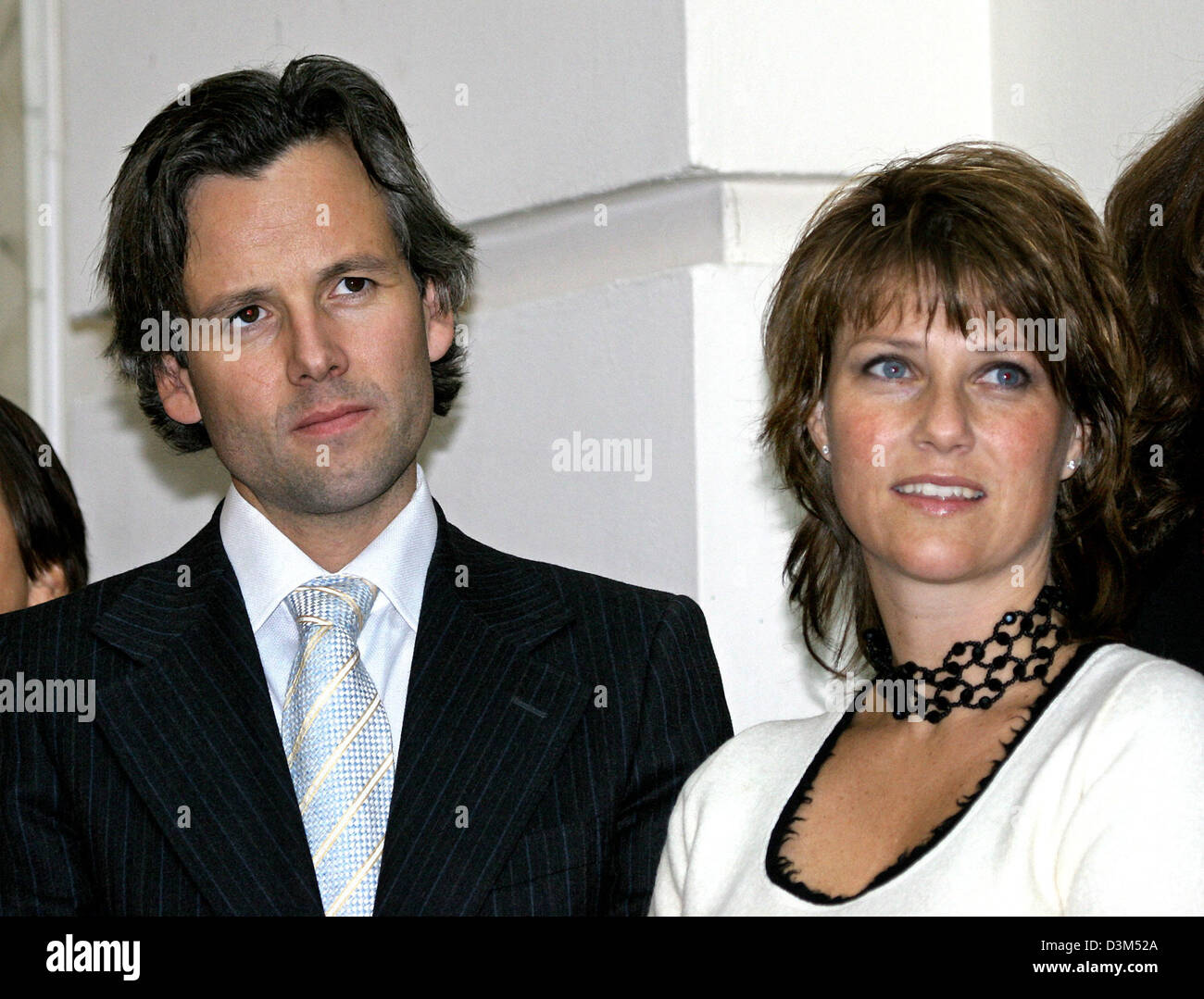 (dpa) - Princess Maertha-Louise of Norway (R) and her husband Ari Behn take part in a function celebrating the 100th birthday of Queen Astrid of Belgium in Brussels, Belgium, Thursday, 17 November 2005. Photo: Albert Nieboer Stock Photo