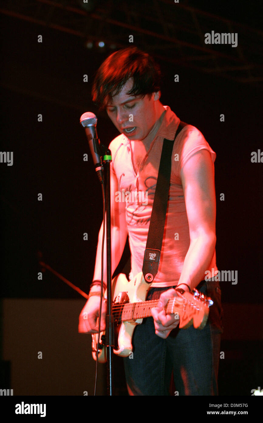 (dpa) Ryan Grib, guitarist of the British band 'The Cribs', performs