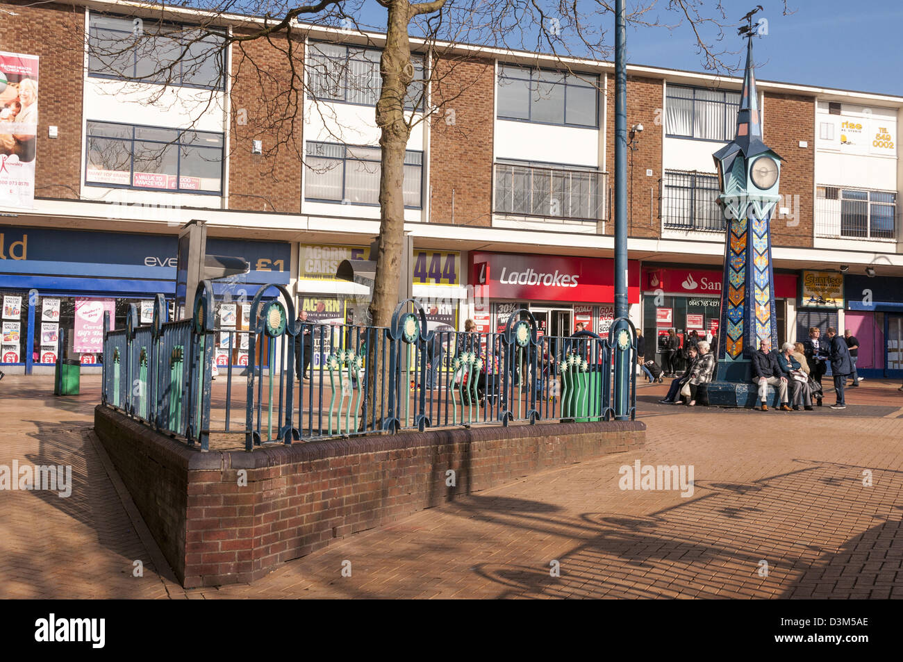 Kirkby town centre shopping parade. Liverpool Newton Gardens Stock