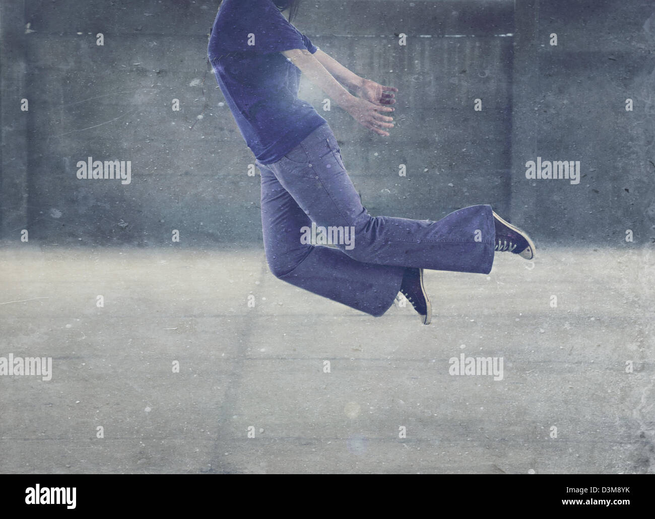 Woman levitating Stock Photo