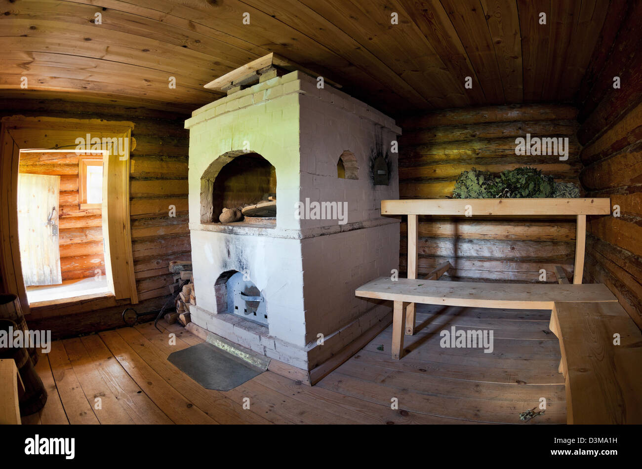 Traditional russian wooden bath Stock Photo Alamy