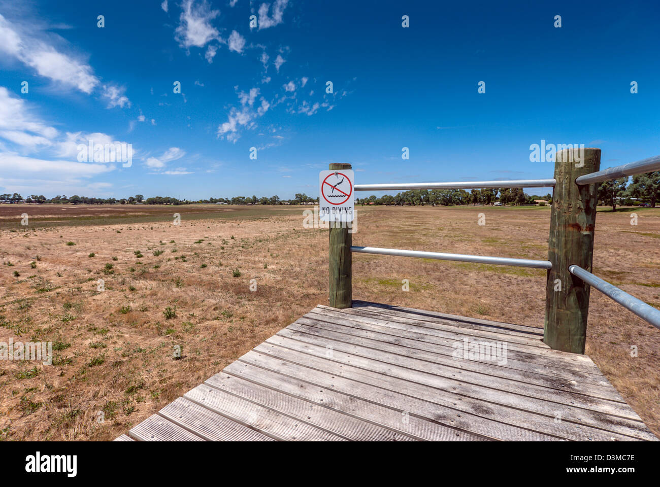 Lake Wallace dried up during a drought in Australia. Stock Photo