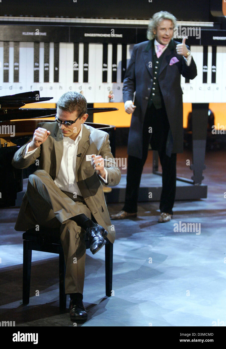 Thomas Gottschalk (back), host of the popular German ZDF television