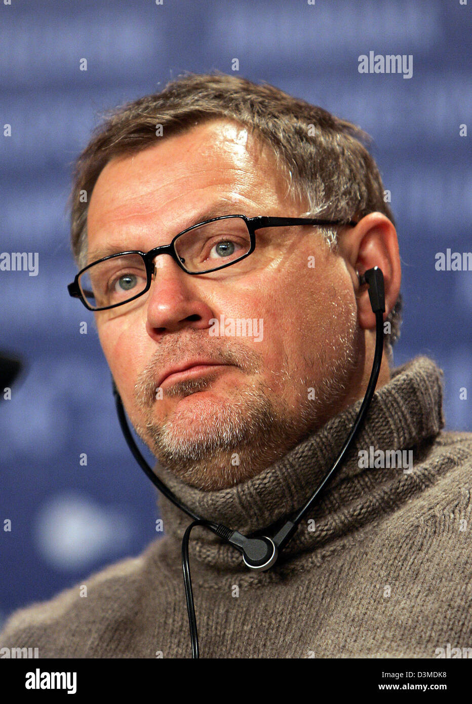 Polish cameraman Janusz Kaminski looks curious during a press