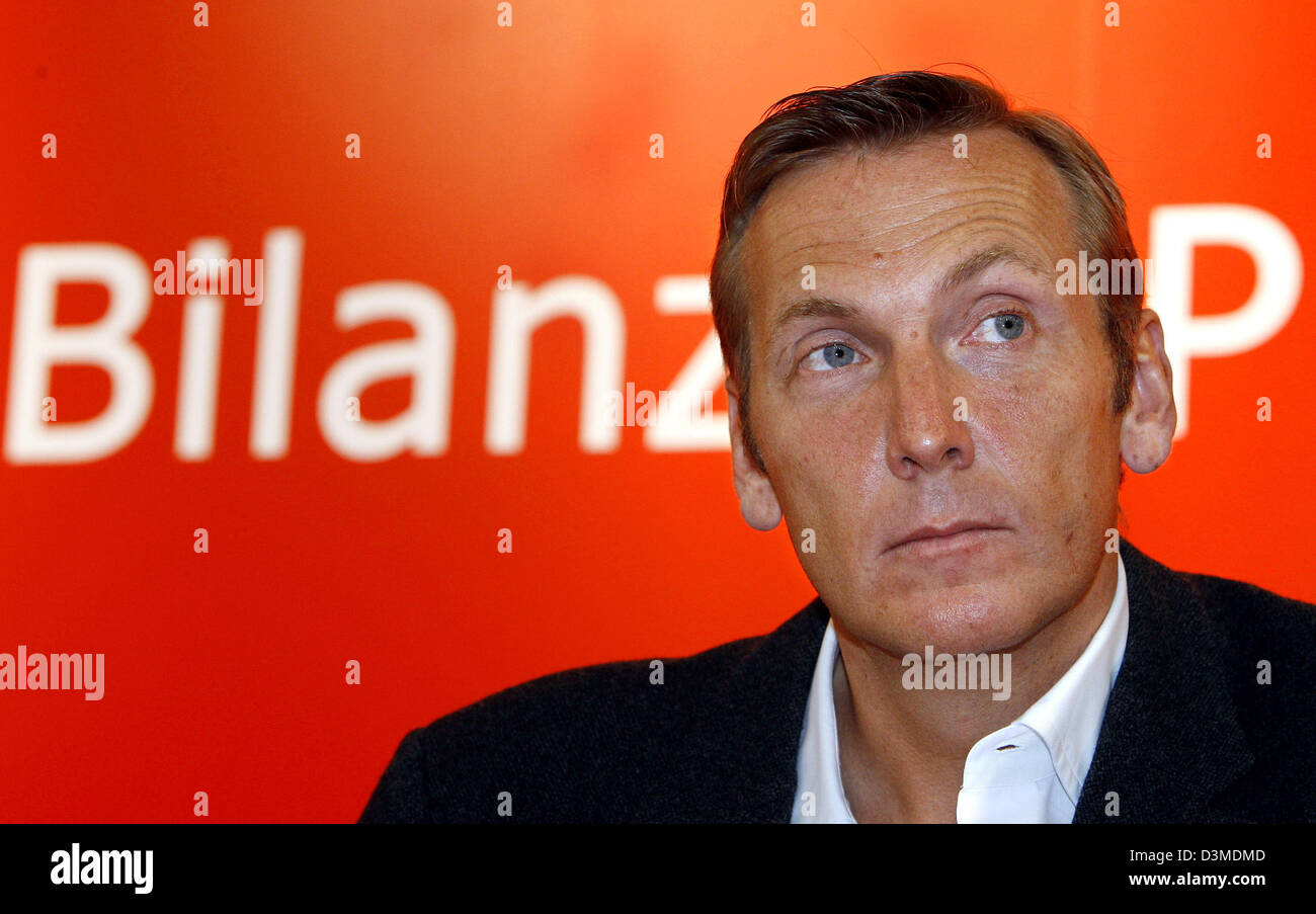 Sporting goods company Puma AG chairman Jochen Zeitz looks concentrated  during the company's balance press conference in Nuremberg, Germany, Friday  10 February 2006. According to Zeitz the company achieved record results in