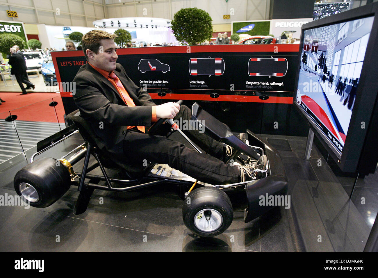 Driving simulator with video screen at Citroen stand at the Frankfurt Motor  Show 2009 Stock Photo - Alamy