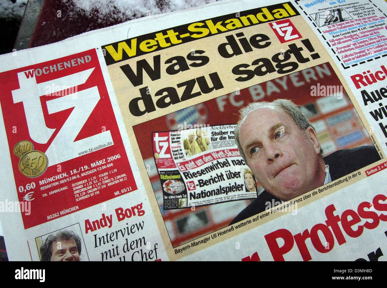 The picture shows a weekend issue of Munich daily 'tz' in Munich, Germany,  Saturday, 18 March 2006. According to reports of 'tz' on Friday, 17 March,  investigations are running on a pro