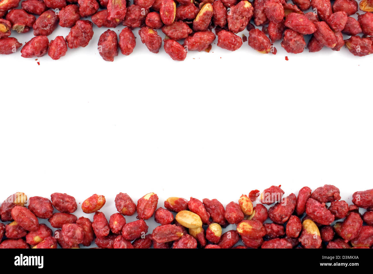 Roasted nuts on a white background with copyspace Stock Photo