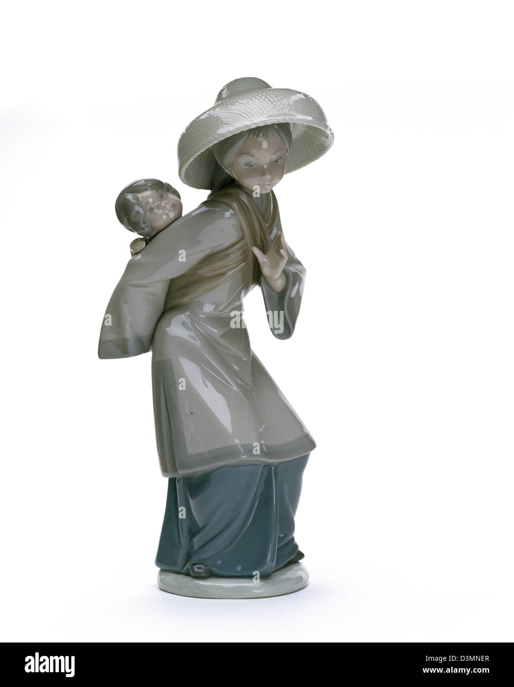 Lladro figure of Chinese mother and baby Stock Photo