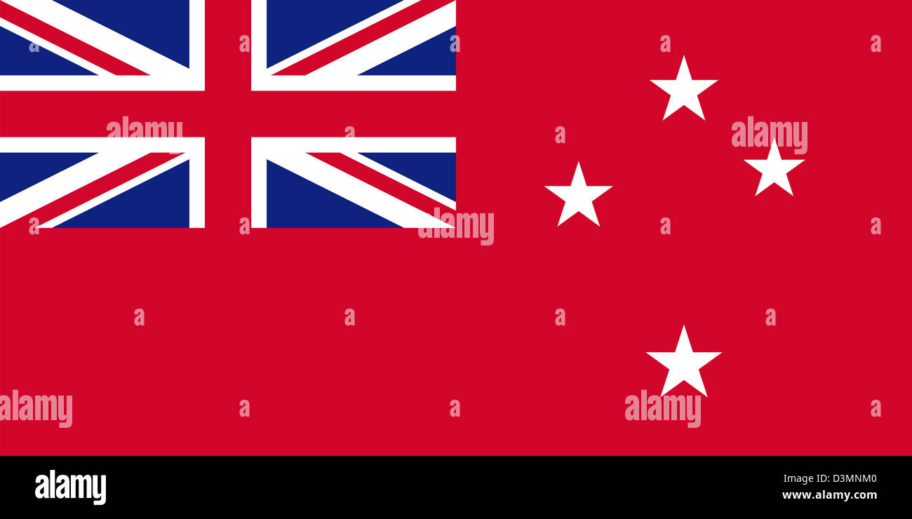 Civil ensign of New Zealand (Red Ensign). Stock Photo