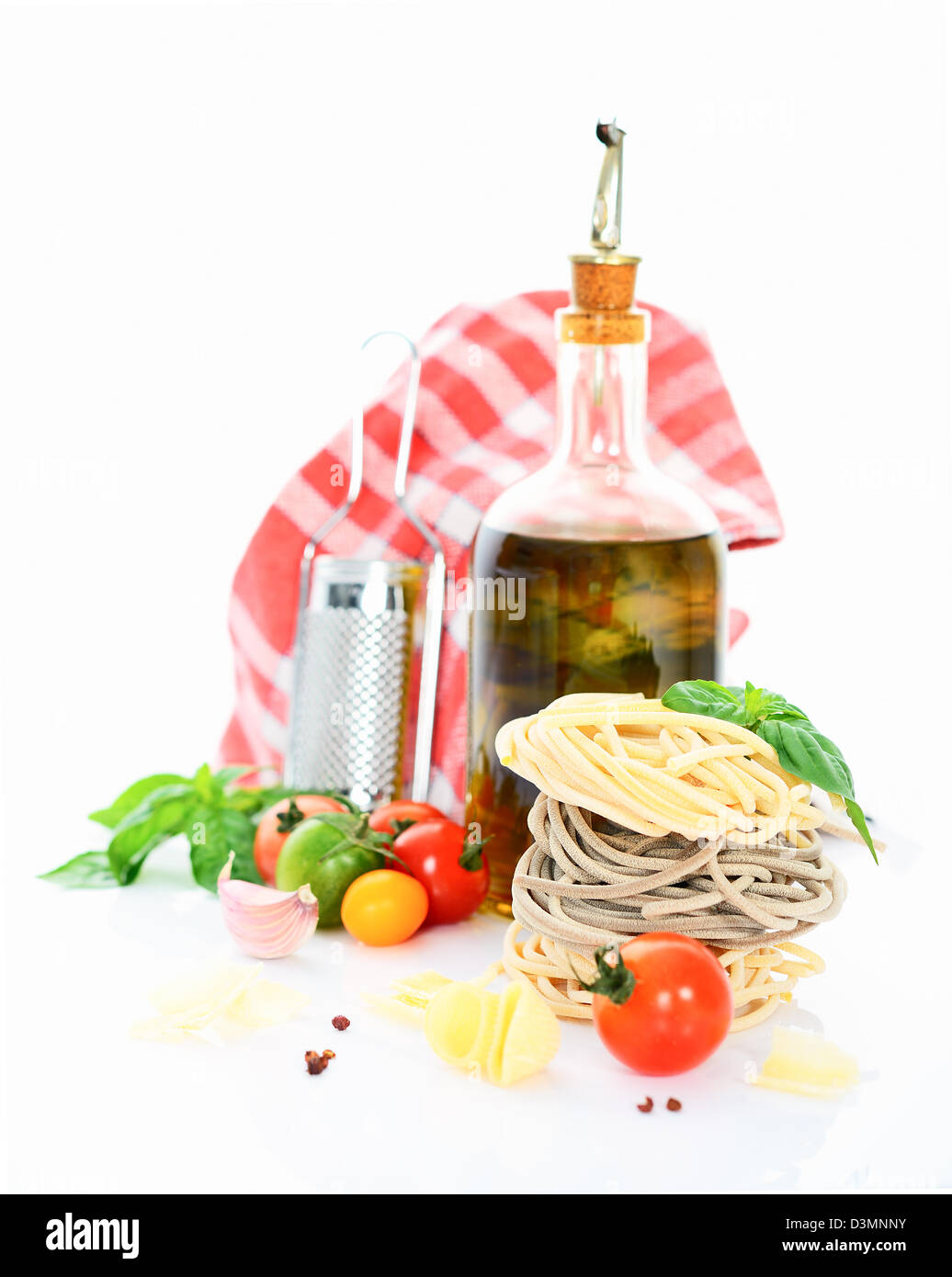 tasted italian pasta with food ingrediens for cooking Stock Photo Alamy