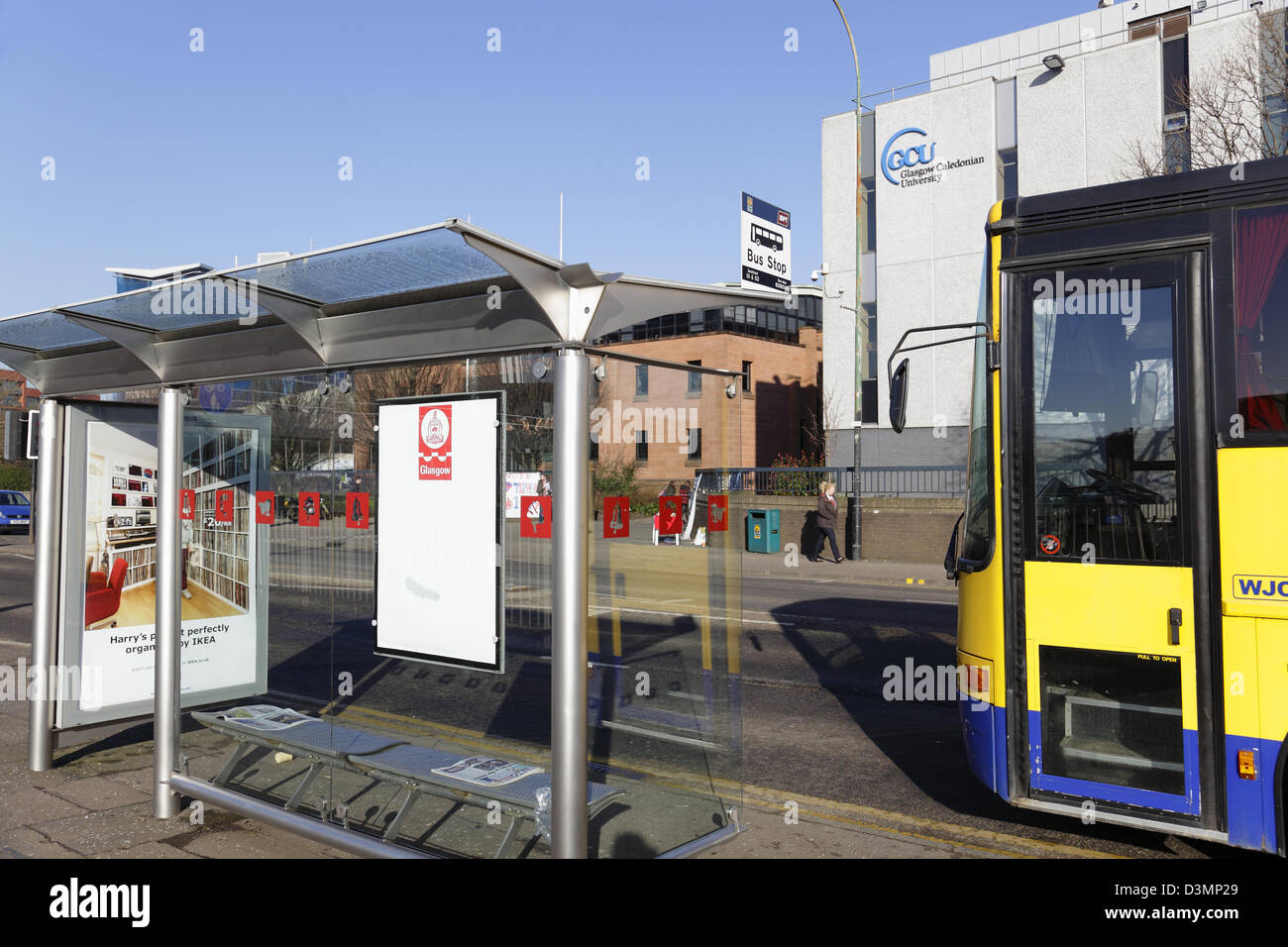 A bus stop in Glasgow, Scotland, UK Stock Photo Alamy