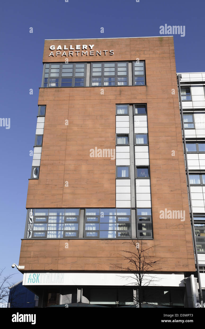 Gallery Apartments private modern student accommodation in Glasgow city centre, Scotland, UK Stock Photo