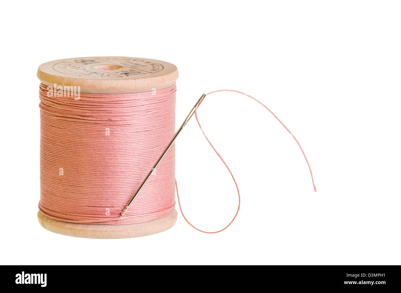 Two Spools of Pink Thread with Needle Stock Photo - Image of point