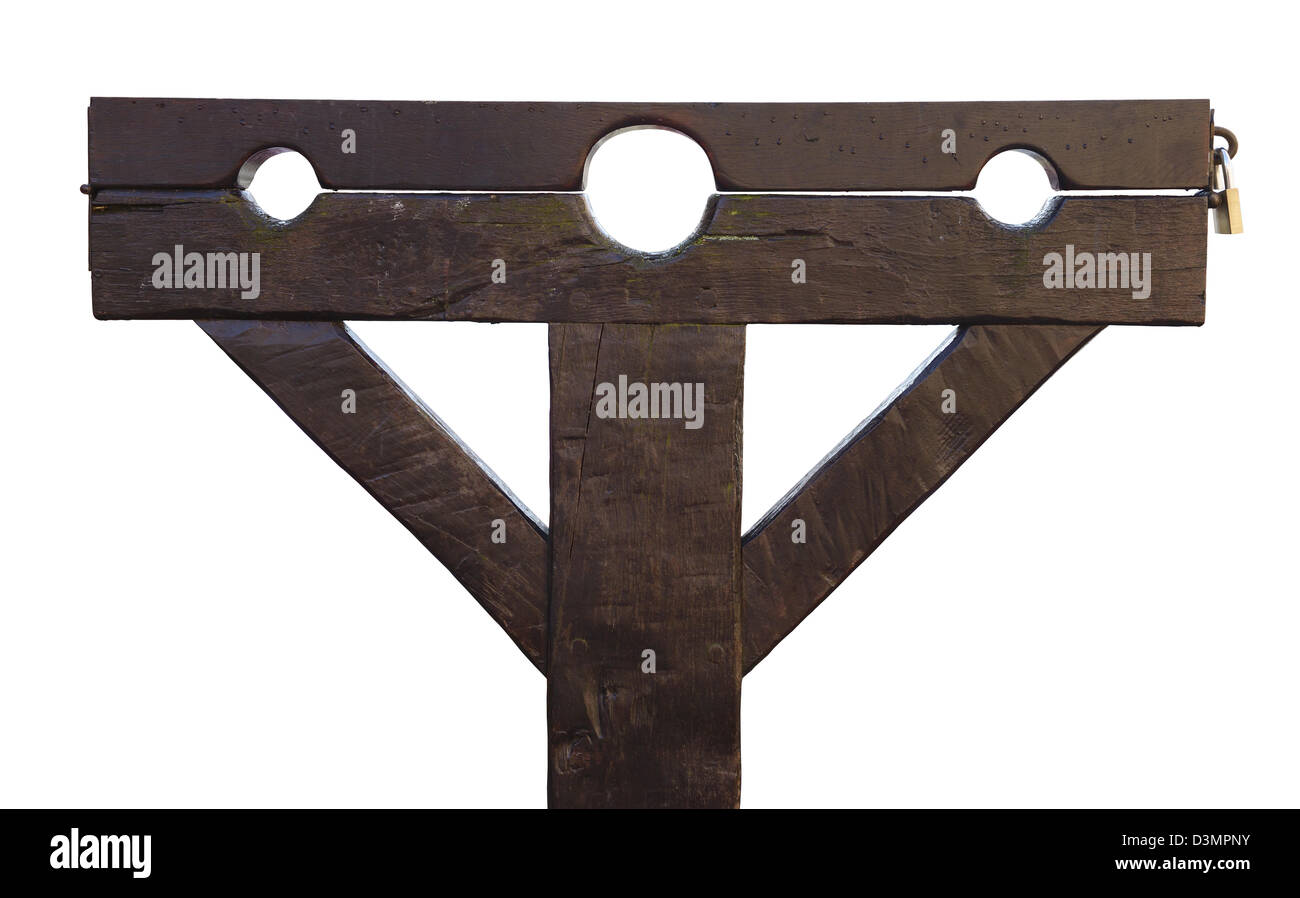 Wooden stocks Stock Photo Alamy