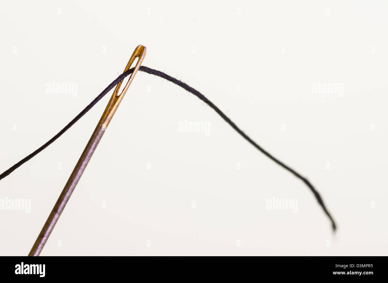 Needle and thread isolated on white Stock Photo Alamy
