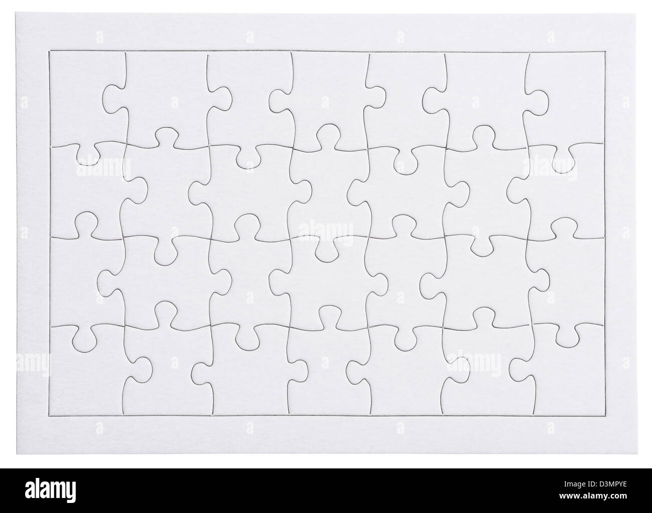 Black and white blank jigsaw outline Stock Photo