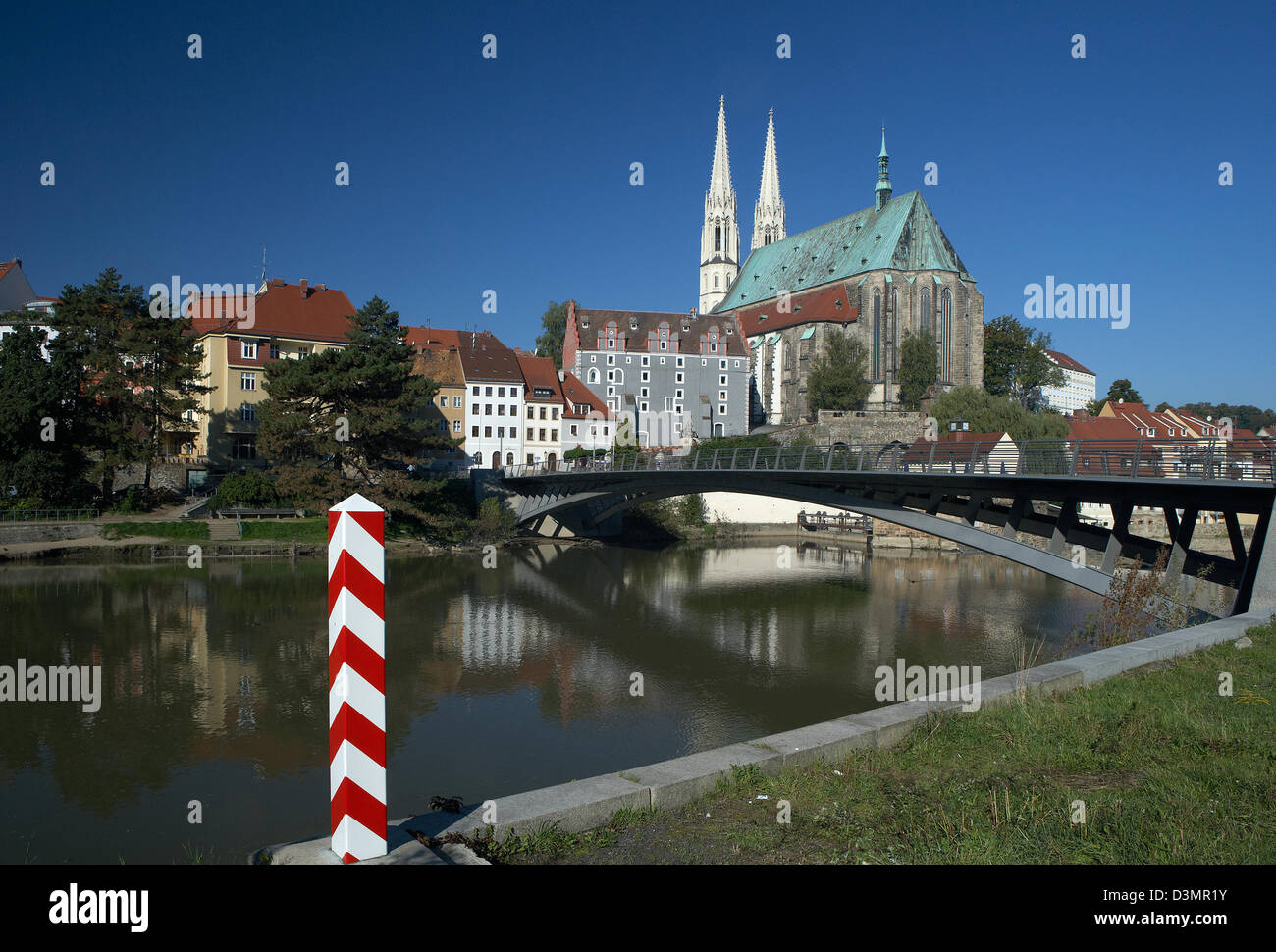 Zgorzelec, Poland, St. Peter's Church of Goerlitz on the other bank of the Neisse Stock Photo