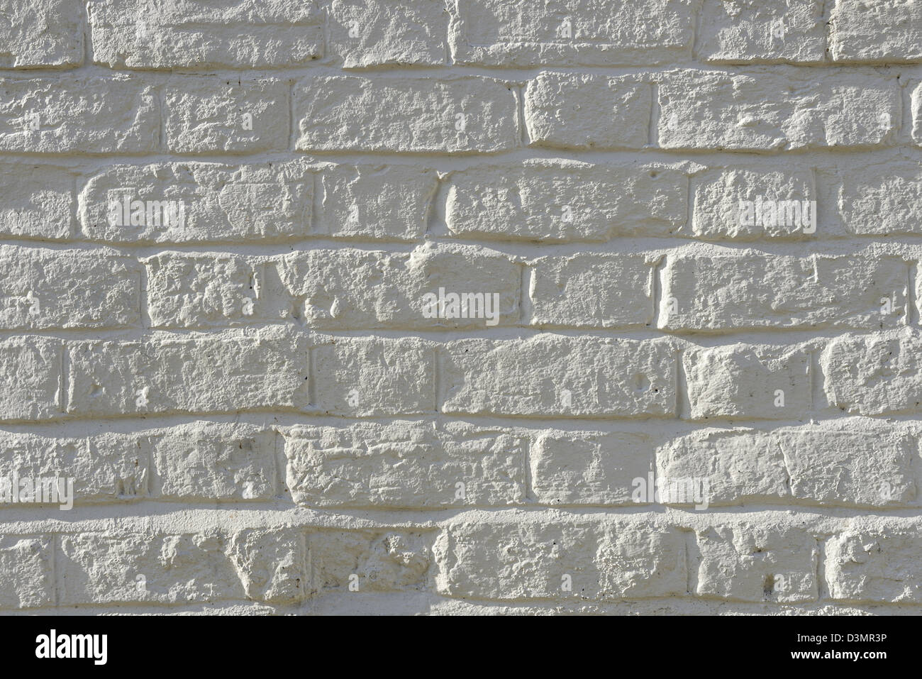 Abstract white painted brick wall background Stock Photo