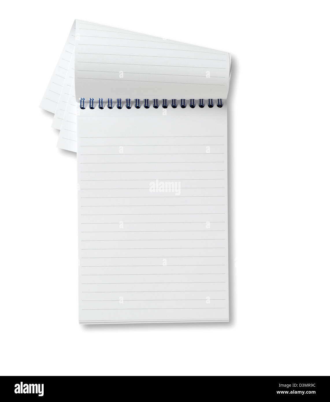 reporters blank notebook, notepad ready for copy, copy space with clipping path Stock Photo