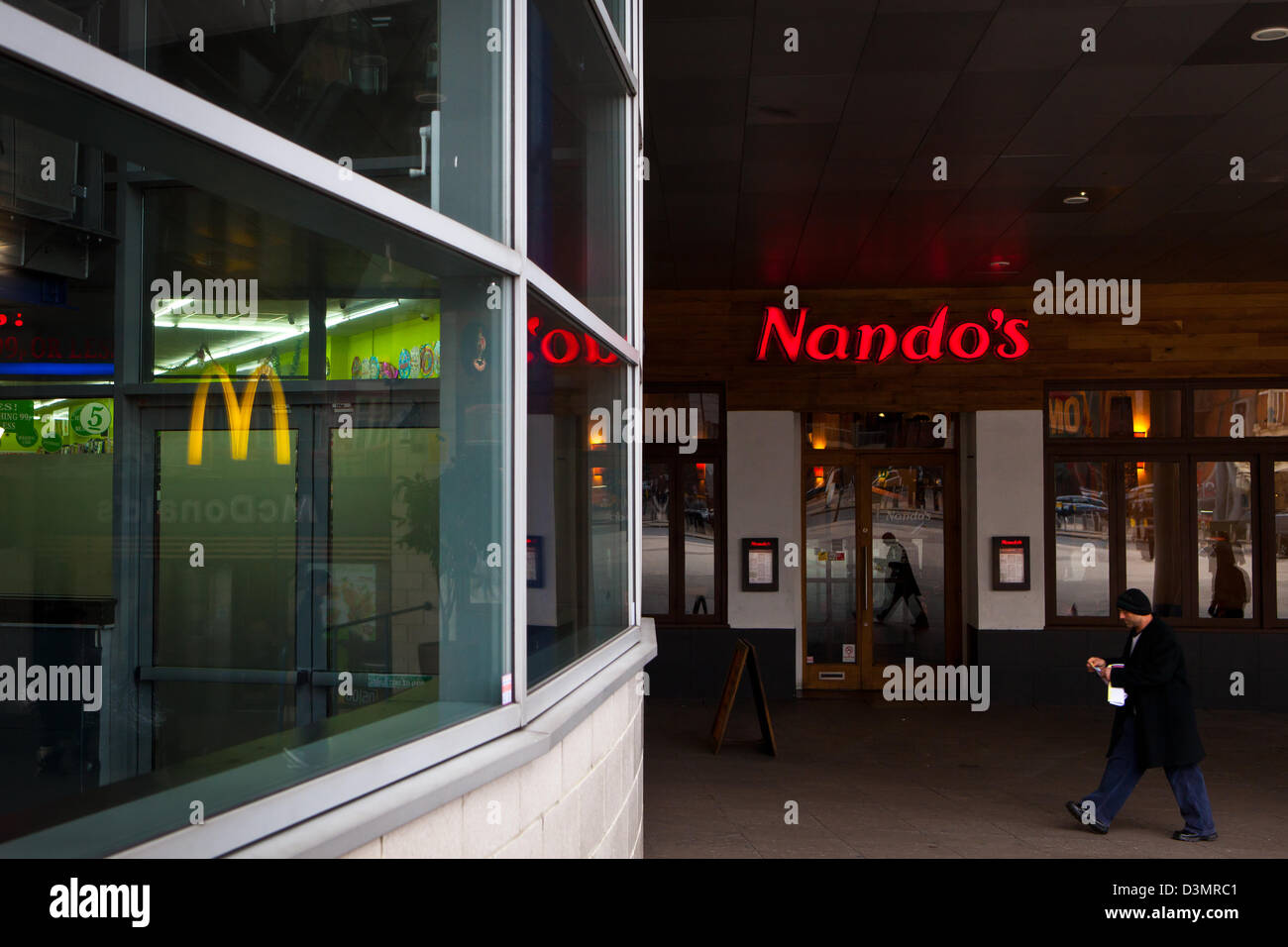 Nando's and McDonalds Stock Photo