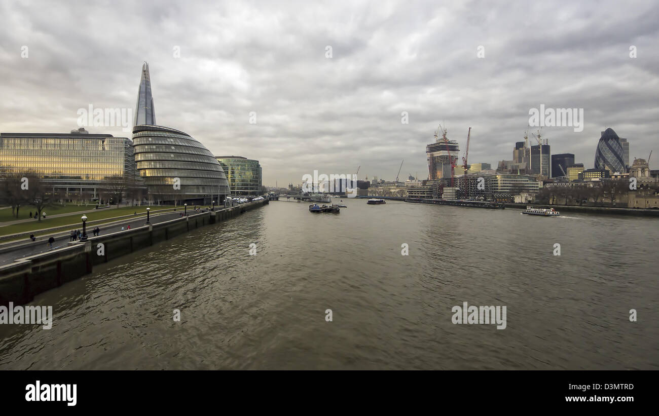 London, River Thames, North & South Banks Stock Photo