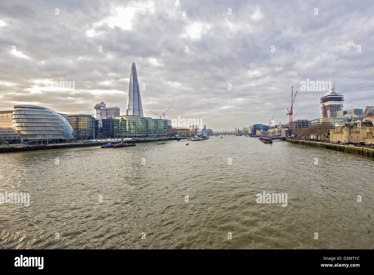 London, River Thames, North & South Banks Stock Photo