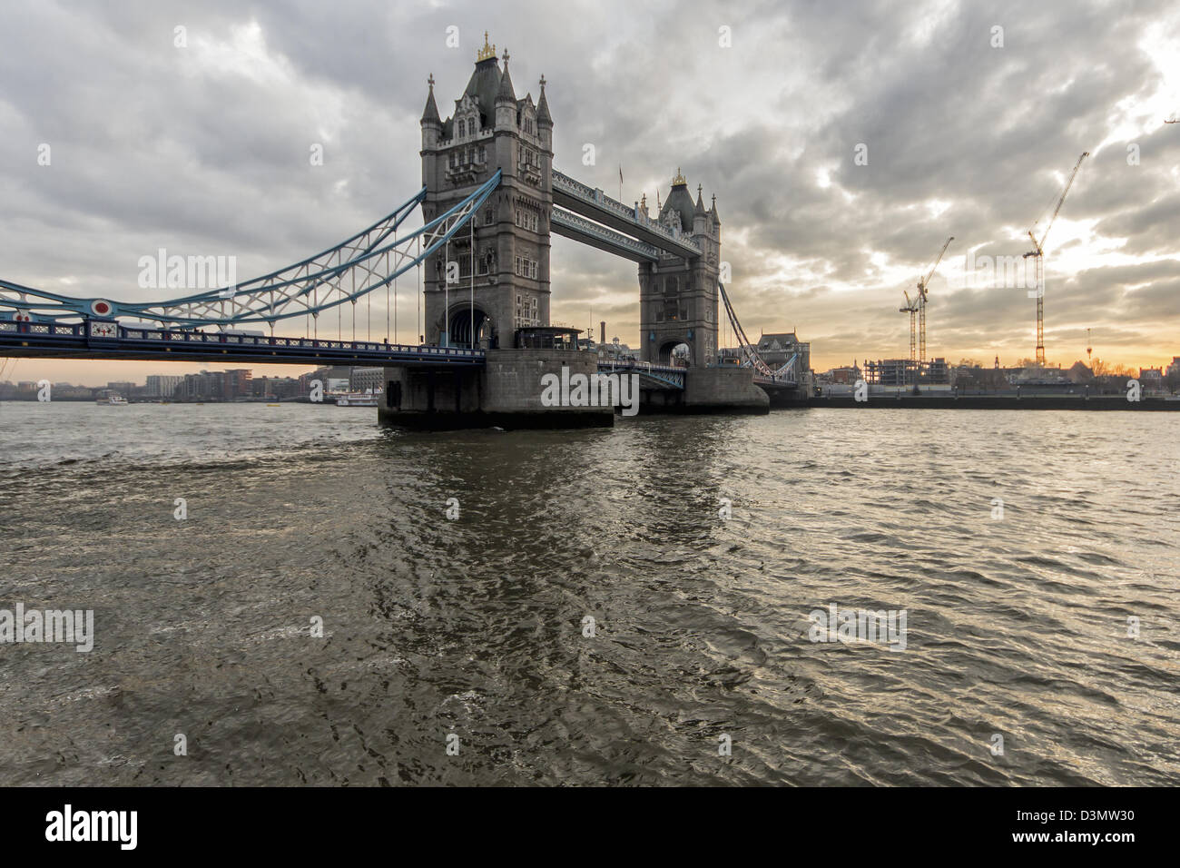 London, Tower Bridge, Thames, River Stock Photo