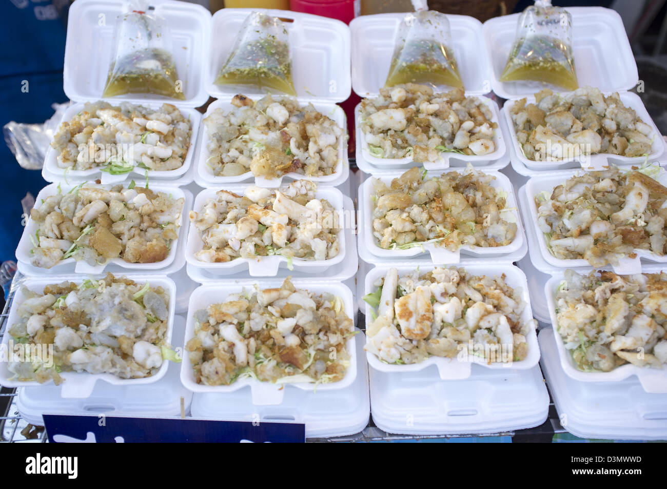 Fried Octopus Eggs or Roe on sale at Food Stall at Chatachuk Market ...