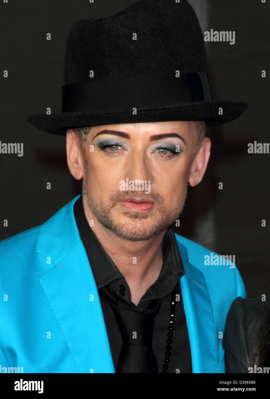 London, UK. 20th February 2013. Boy George at the The 2013 Brit Awards at the O2 Arena, London - February 20th 2013  Photo by Keith Mayhew/ Alamy Live News Stock Photo