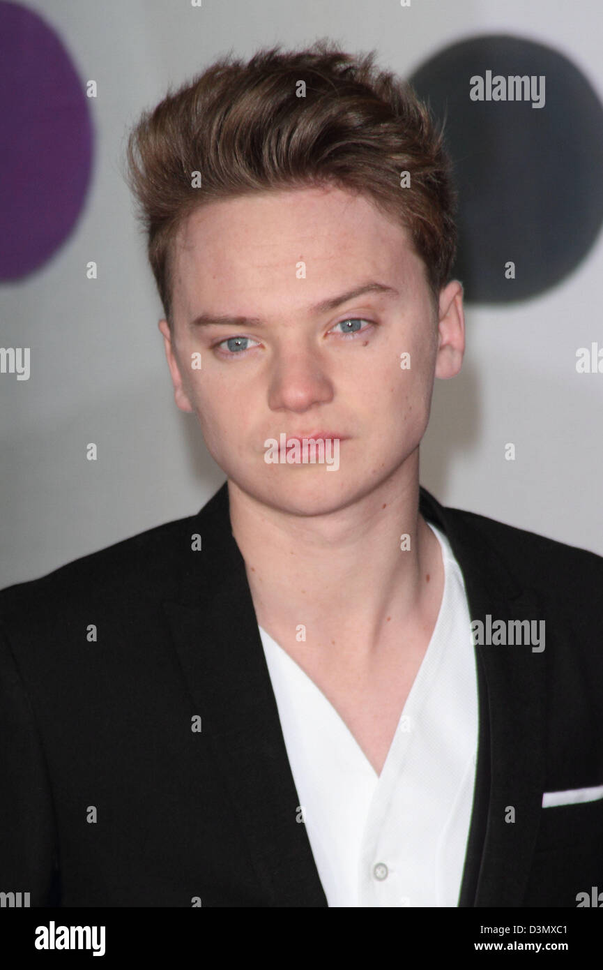London, UK. 20th February 2013. Conor Maynard at the The 2013 Brit Awards at the O2 Arena, London - February 20th 2013  Photo by Keith Mayhew/ Alamy Live News Stock Photo