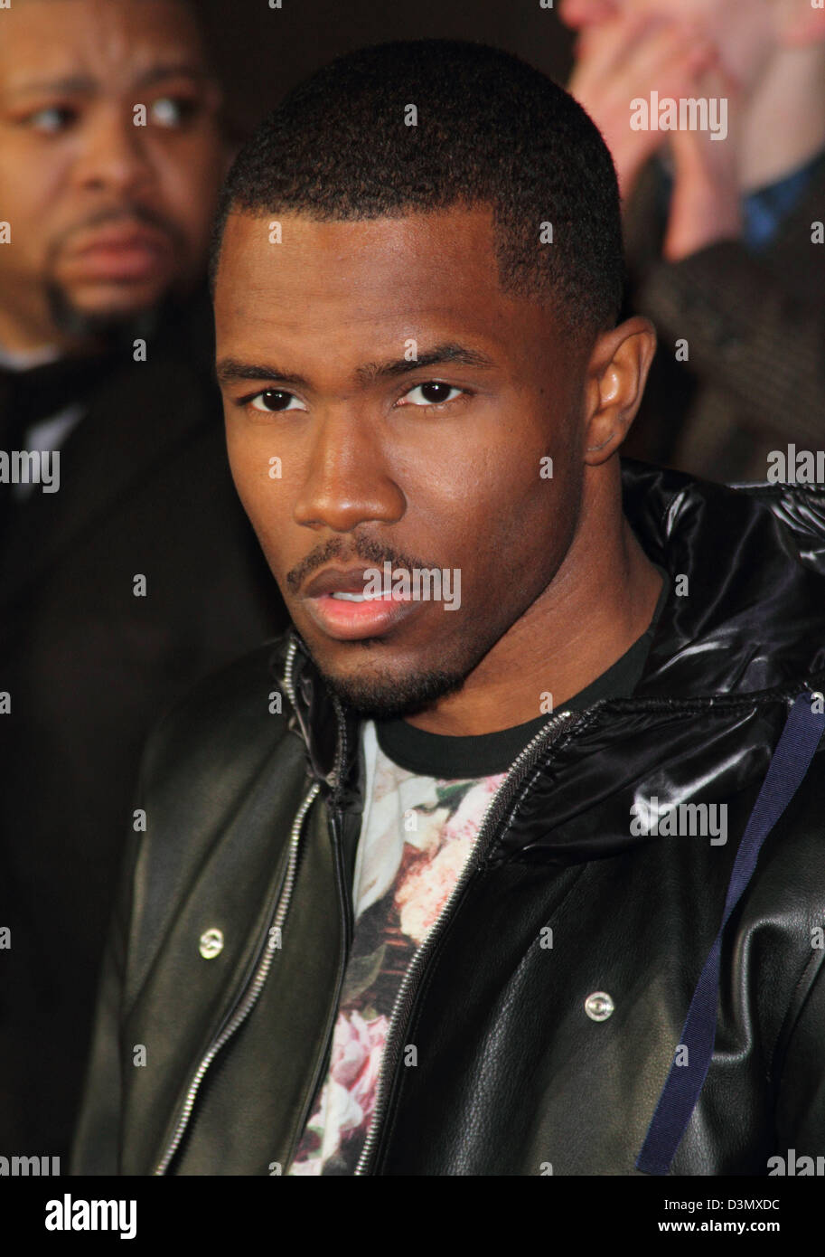 London, UK. 20th February 2013. Frank Ocean at the The 2013 Brit Awards at the O2 Arena, London - February 20th 2013  Photo by Keith Mayhew/ Alamy Live News Stock Photo