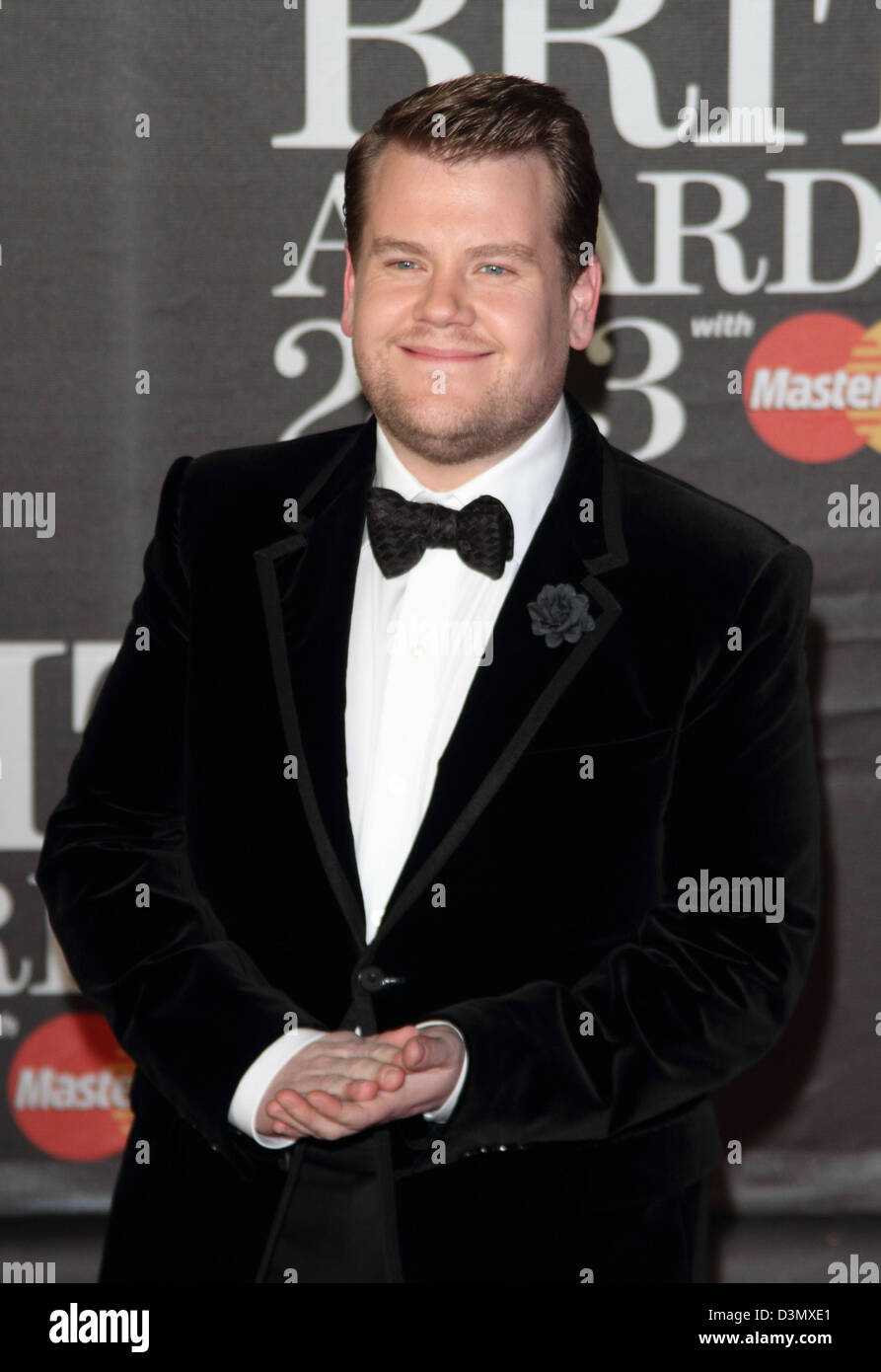 London, UK. 20th February 2013. James Corden at the The 2013 Brit Awards at the O2 Arena, London - February 20th 2013  Photo by Keith Mayhew/ Alamy Live News Stock Photo