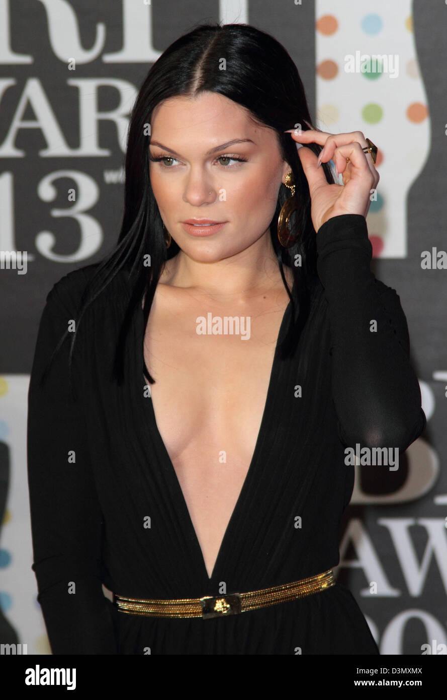 London, UK. 20th February 2013. Jessie J at the The 2013 Brit Awards at the O2 Arena, London - February 20th 2013  Photo by Keith Mayhew/ Alamy Live News Stock Photo