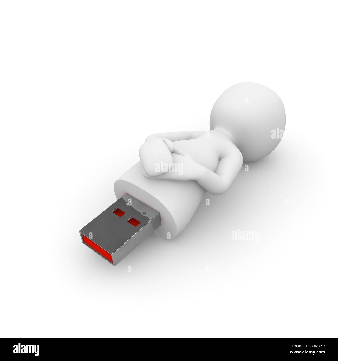 Ein USB Stick ist ein technisches Gerät zum speichern und verbreiten der Daten auf verschiedne Trägermedien. Stock Photo