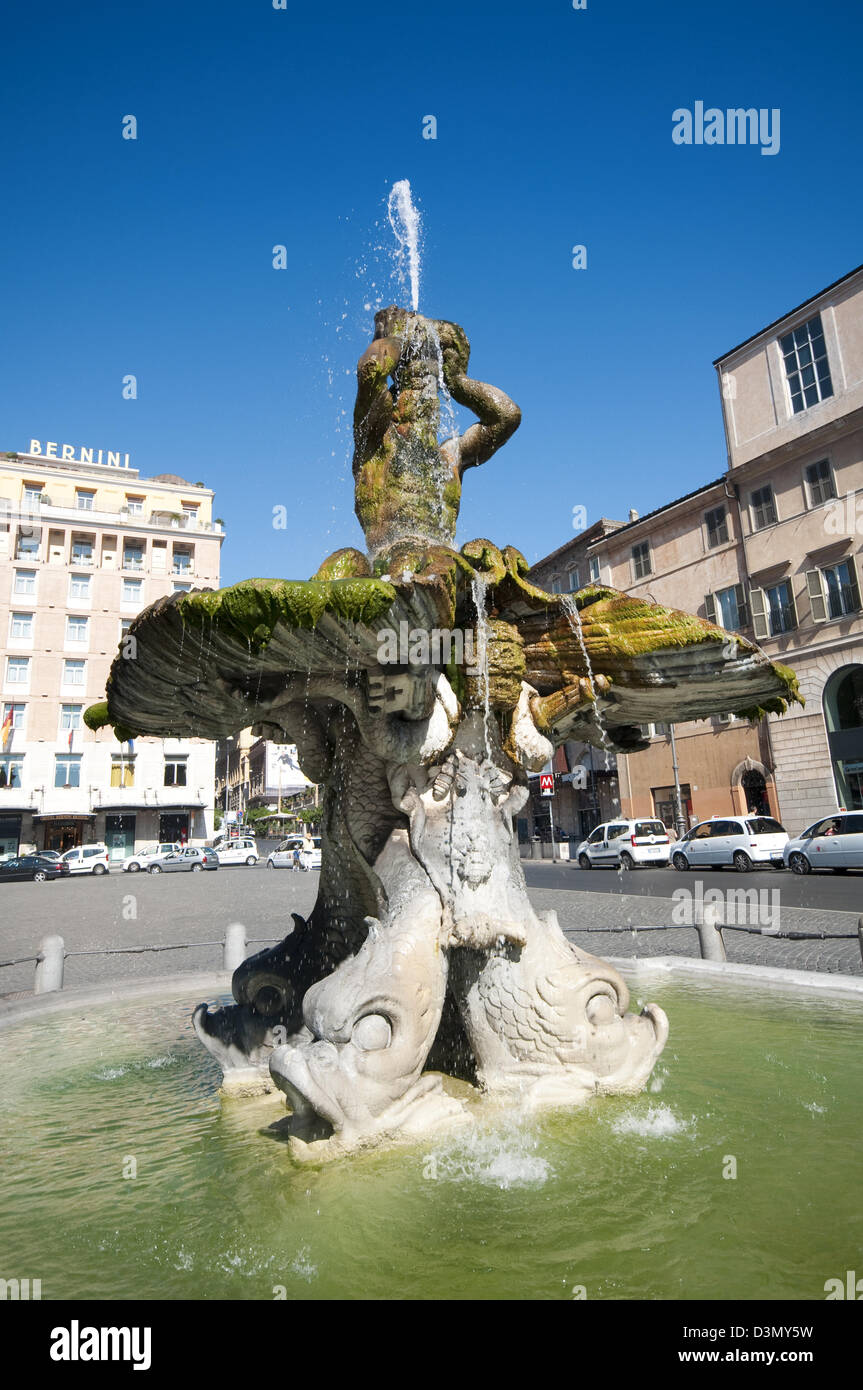 Fontana del tritone piazza barberini fountain hi-res stock photography ...